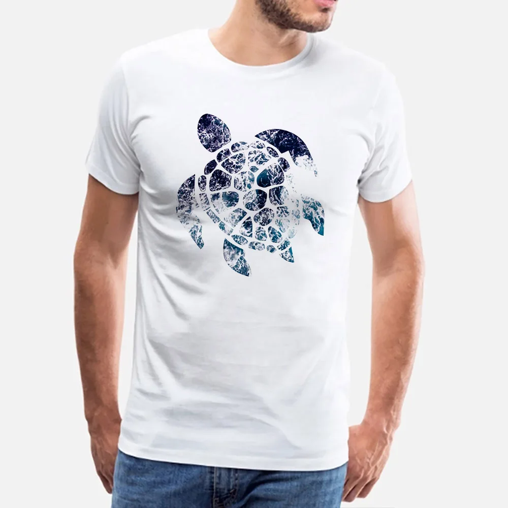 Футболка мужская с принтом морских черепашек забавная Повседневная Уличная