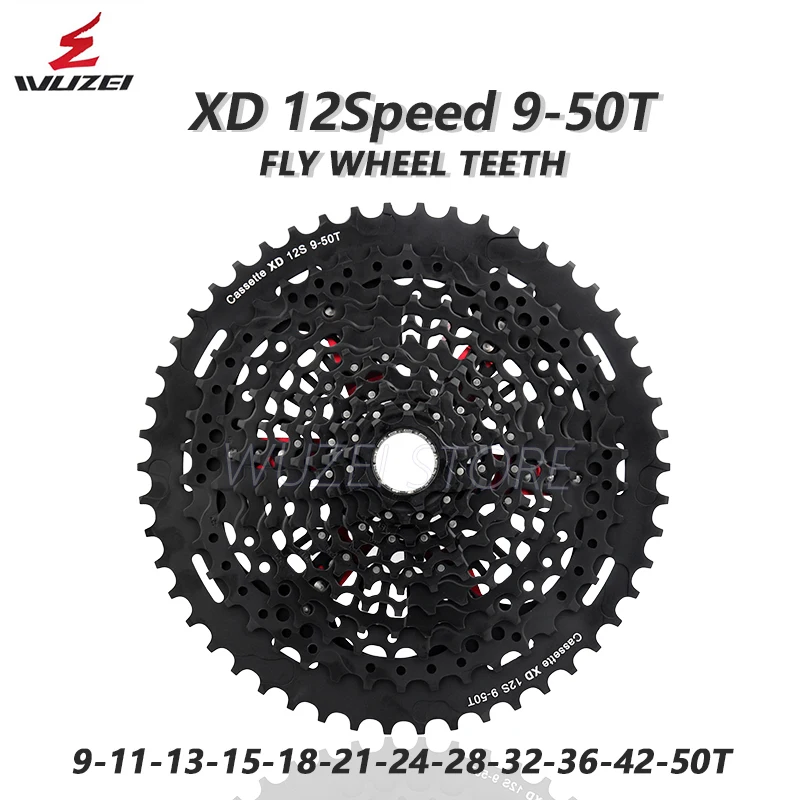 

WUZEI Mountain Bike Freewheel 11/12Speed 9-46T 9-50T XD Ultralight Cassette MTB Bicycle Black Gray flywheel 370g For SRAM XD k7