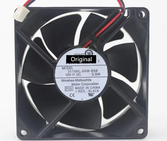 Оригинальный 100% рабочий 3110KL-04W-B56 8025 DC 12V 0.30A 4-проводной ШИМ-вентилятор для контроля температуры