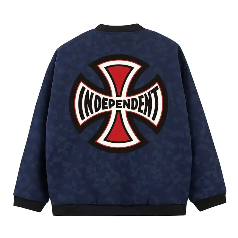 Куртка мужская с отдельным принтом Бомбер воротником-стойкой бейсбольная