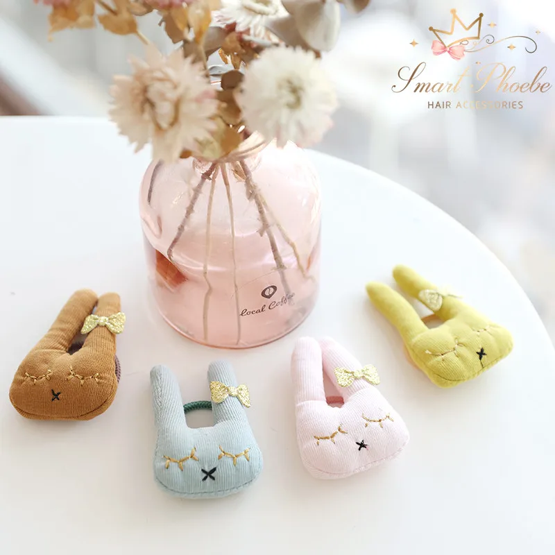 Бутик 20 шт. модные мягкие кролики эластичные повязки для волос Блестящий бант