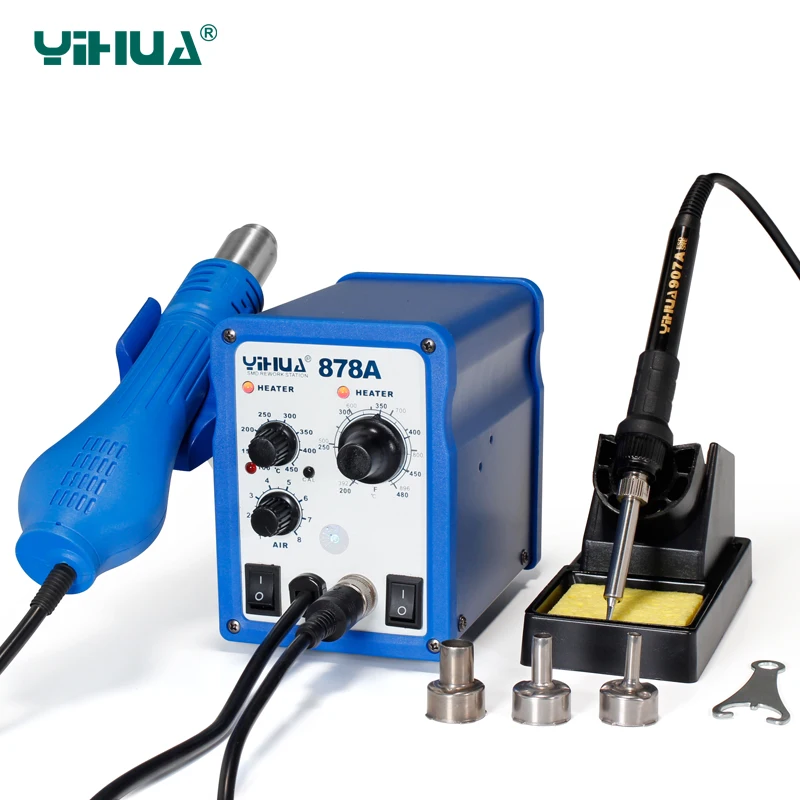 700W Soldering Stations Portable Handheld Temperature Controlled  Air Soldering Station Welding Tool  YIHUA 878A