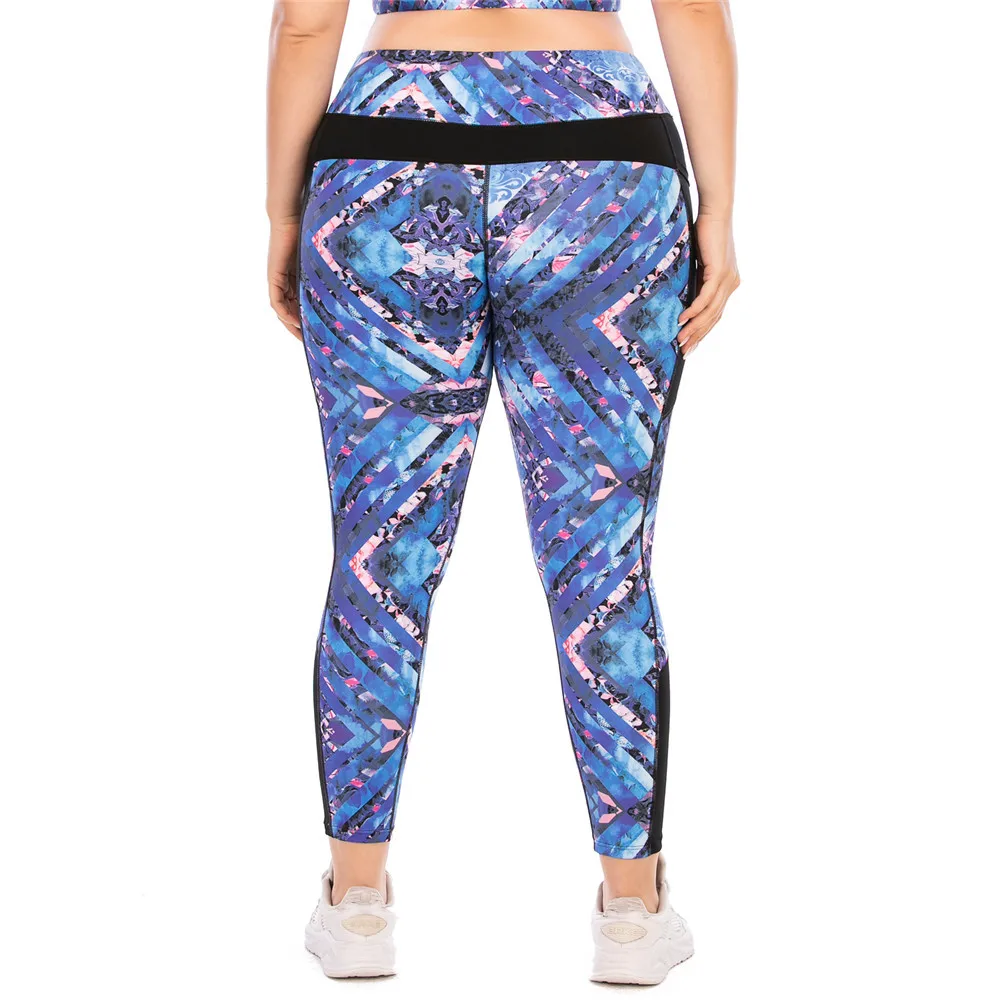 

Print Gym Bras Plus Size Crop Top Women Gym Pants With Pocket Quick Dry High Elasticity Sports Set For Athletic Gym Running