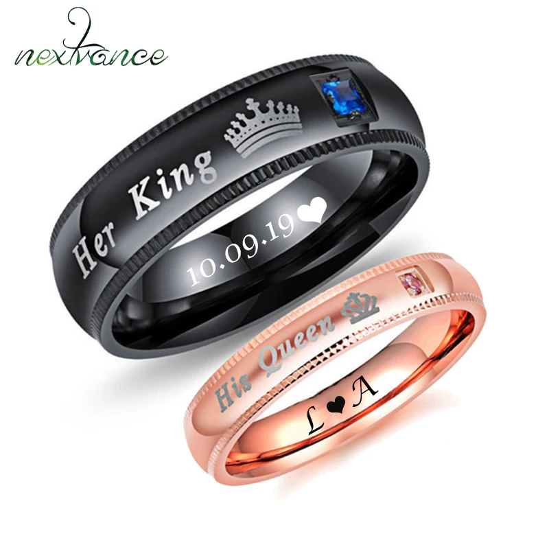 Кольцо Nextvance для женщин и мужчин с короной фианитами индивидуальной гравировкой