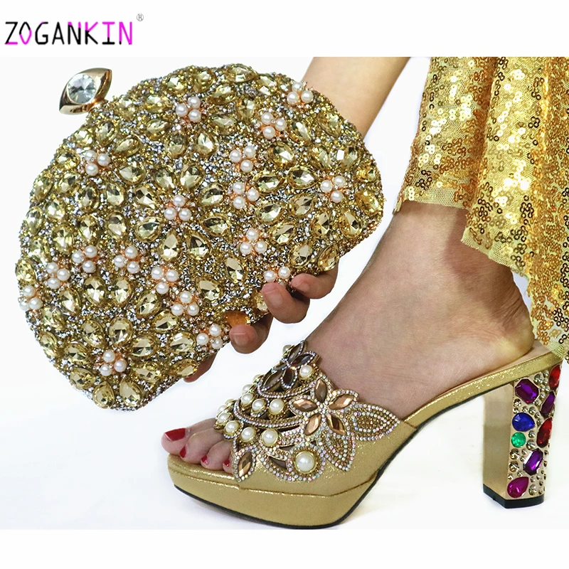 Лидер продаж Рождественский комплект из модной обуви и сумочки в нигерийском