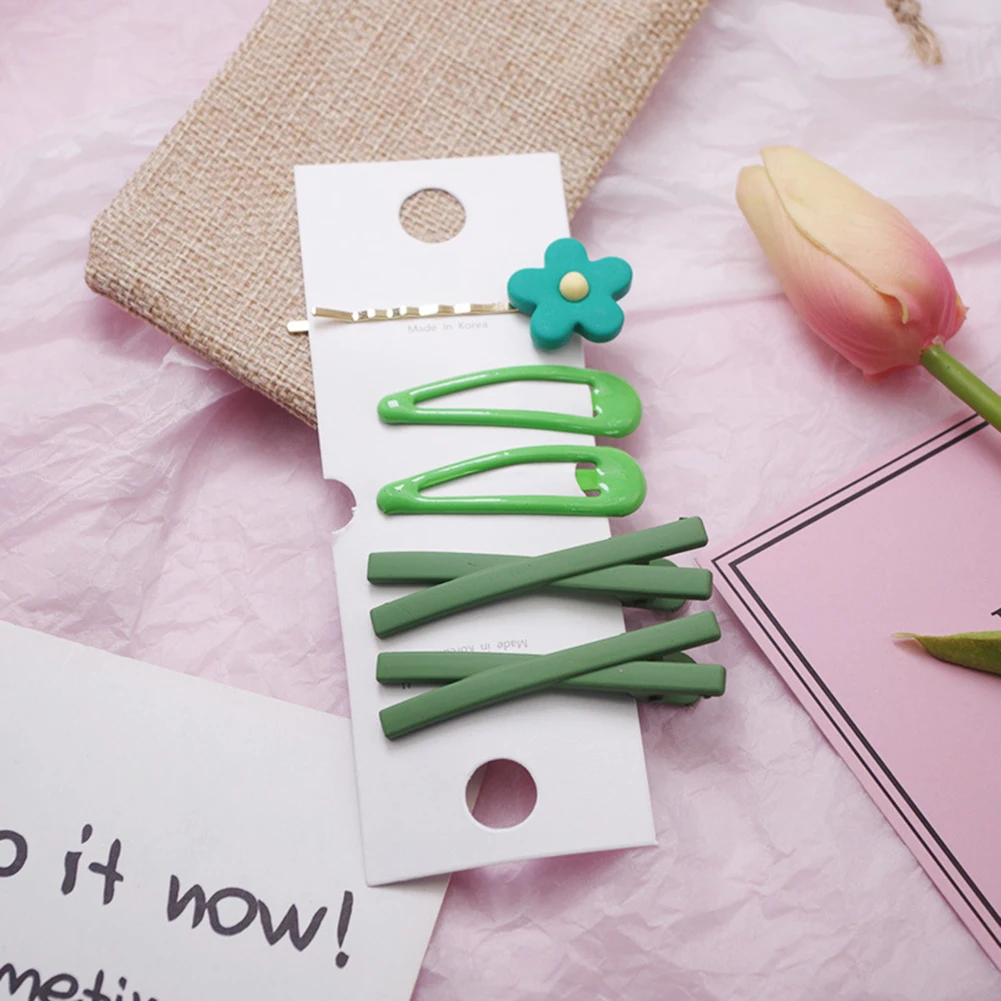 Заколка для волос ярких цветов Геометрическая 5 шт./компл. шпильки с цветком