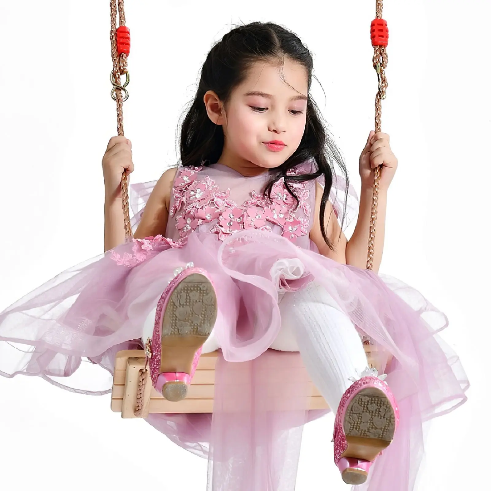 

Wooden Firm Swing Chair Outdoor Indoor Educational Hanging Swinget Toys Indoor Fitness Equipment For Child Garden Outdoor Swing