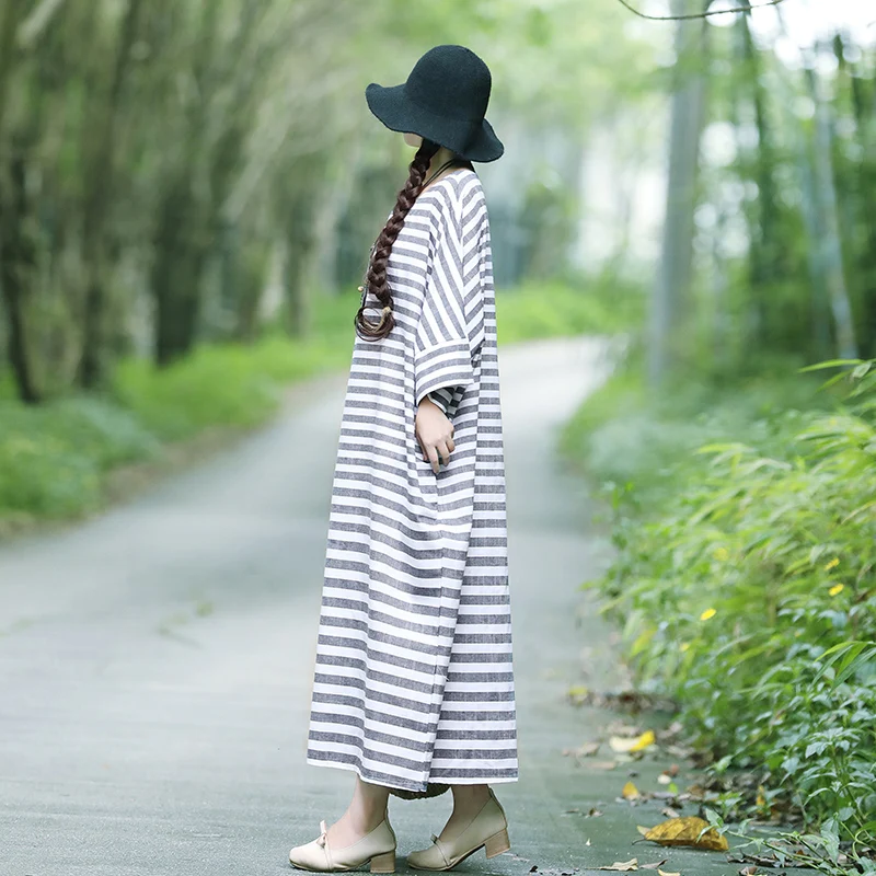 COIGARSAM винтажное хлопковое льняное женское длинное платье весенние свободные