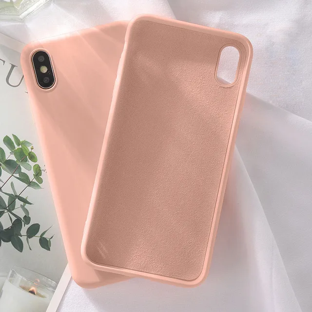 Роскошный жидкий силиконовый чехол для iPhone 11 Pro Max XS Max XR X 6 S 6 S iPhone 7 8 Plus 7Plus 8 Plus полная мягкая задняя крышка для сотового телефона - Цвет: LPink