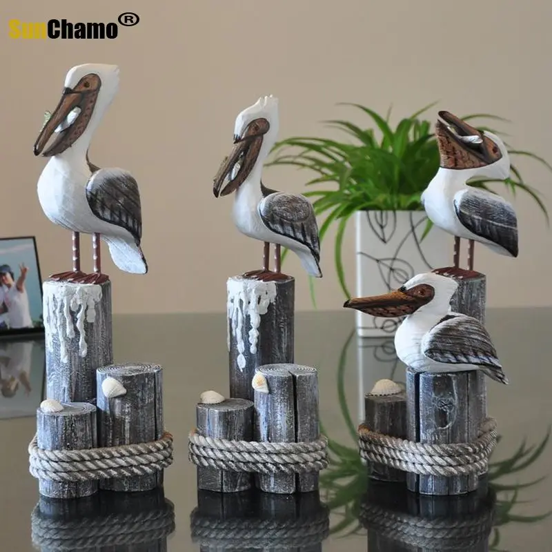 Птица с резьбой по дереву классические Креативные украшения для домашнего