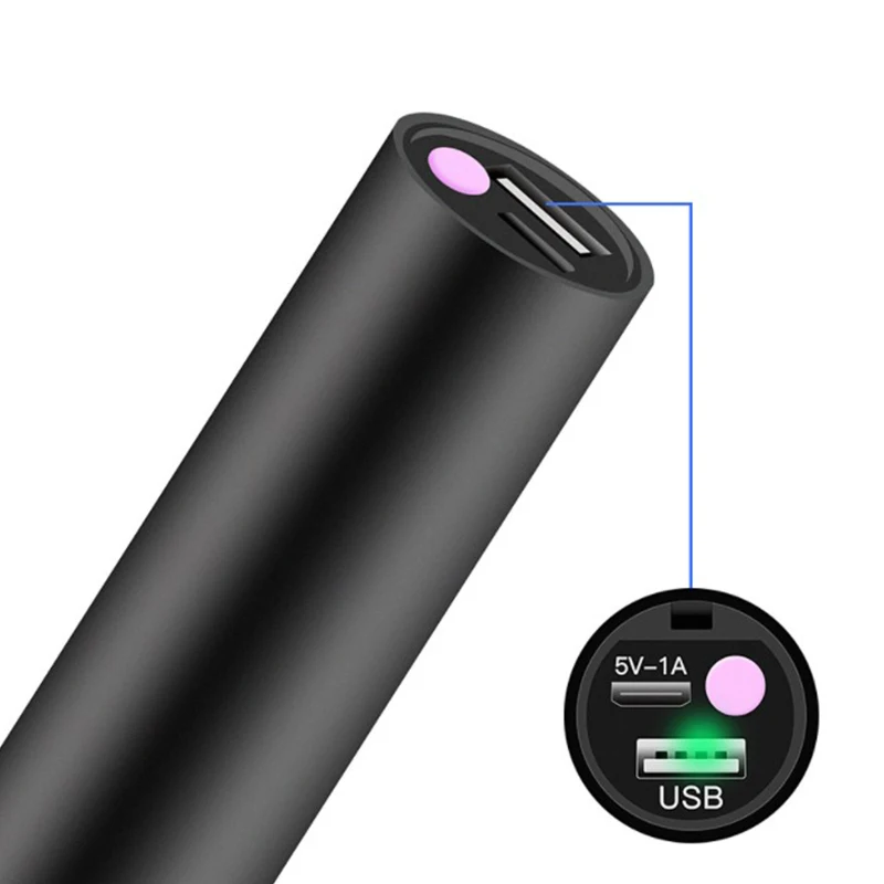 

Usb Rechargable Mini Led Flashlight 5 Lighting Mode Waterproof Torch Telescopic Zoom Stylish Portable Suit For Night Lighting