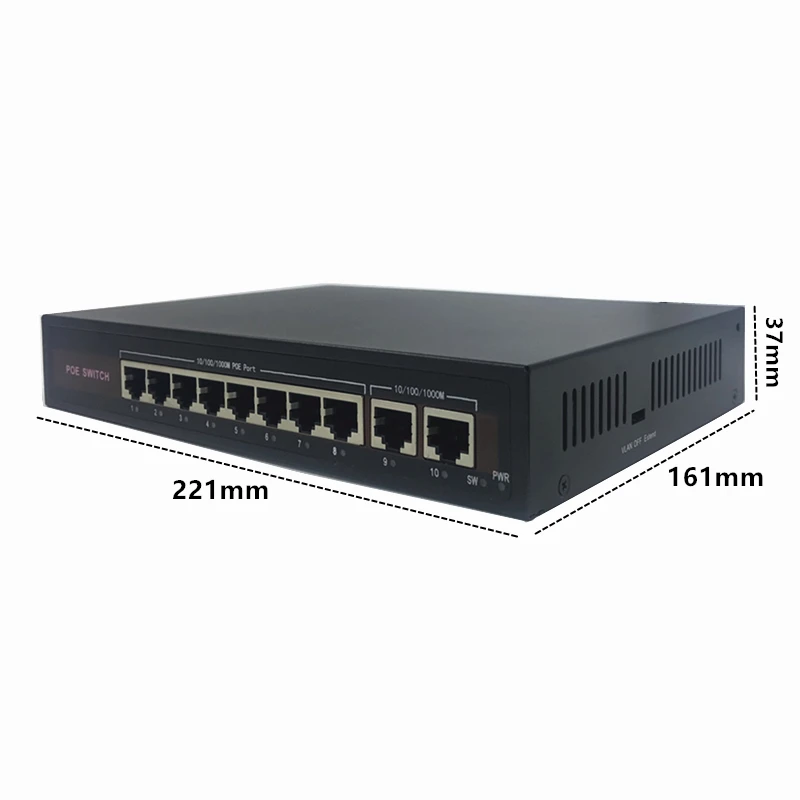 Коммутатор POE 48 В с портом 5/8/16/100 Мбит/с IEEE 802 3 af/at подходит для IP-камер/беспроводных