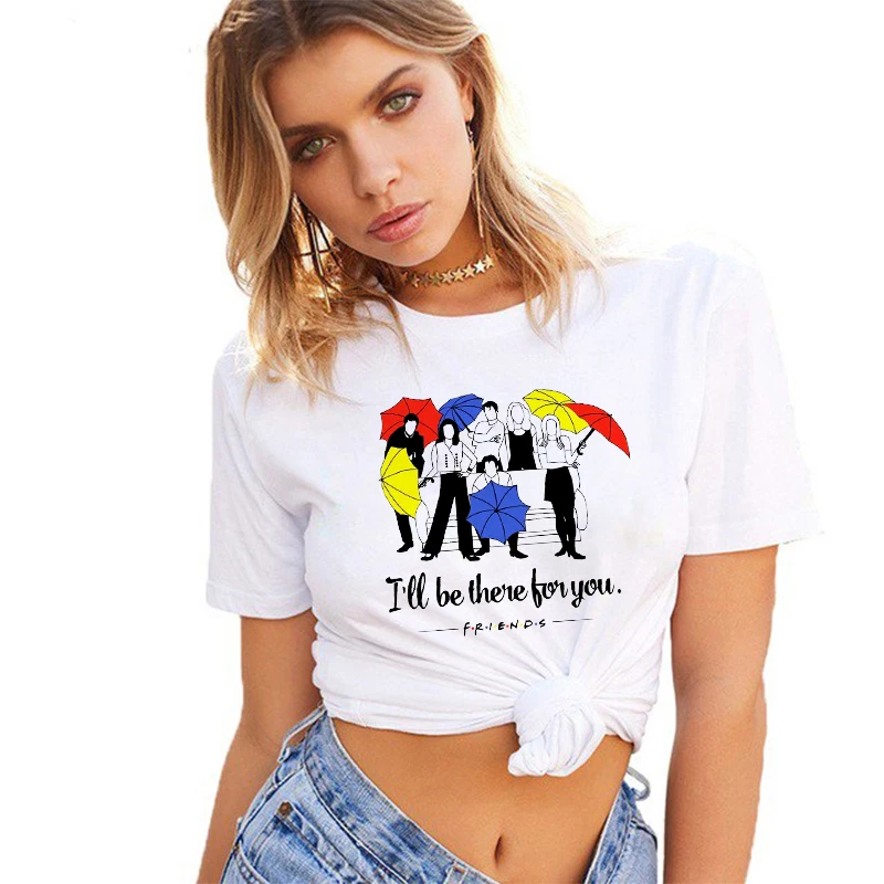 Яркие друзья, футболка для ТВ-шоу, Joey camisetas verano mujer, ulzzang harajuku, уличная футболка большого размера