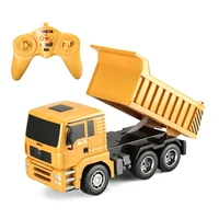 118 rc dump truck excavator electric kid engineering construction model hui na toys sand transporter remote control car for boy
