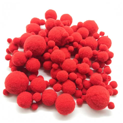 color 01 red 20 г 8 до 30 мм смешанный размер 46 Цвет помпон помпоны мех плюшевый шар для шитья на ткани ремесло DIY свадебные украшения, аксессуары - Цвет: color 01 red