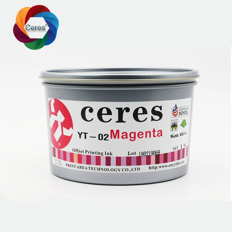 Ceres YT-02 быстросохнущие соевые офсетные чернила для офсетной печати пурпурного