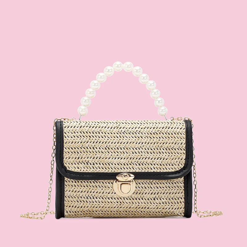 

2021 Women New Trendy Net Red Small Square Bag Fashion All-match Pearl Handbag Trendy Shoulder Messenger Bag Mobile Phone Bag