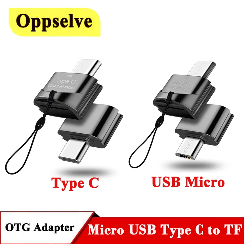 адаптер micro usb type c к micro sd tf otg смарт кардри