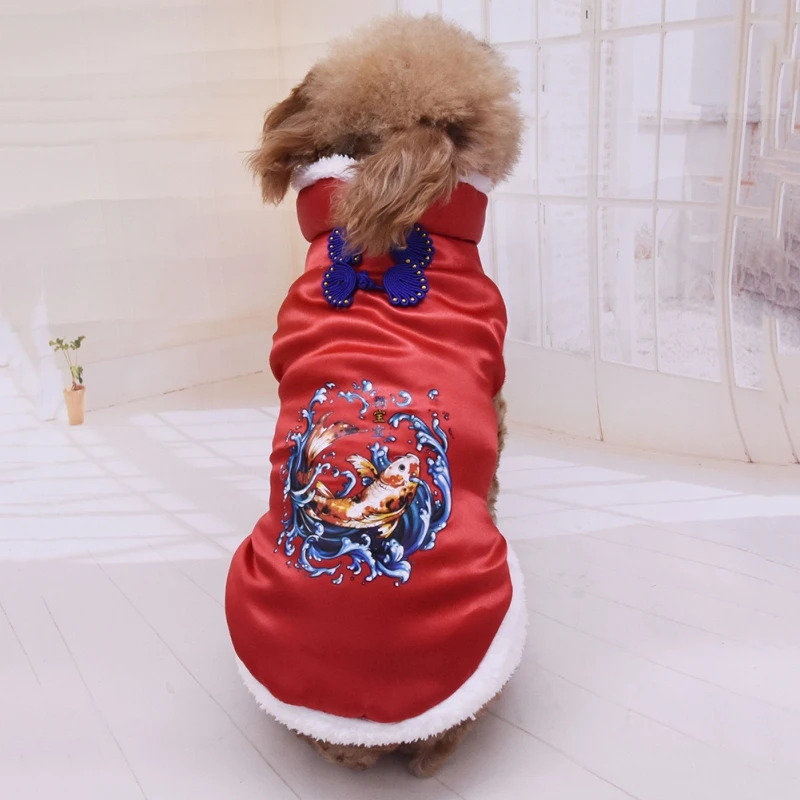 Одежда для домашних животных в китайском стиле зимняя собачья куртка питомца