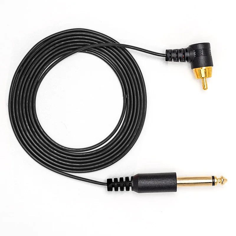 Тонкий кабель с зажимом RCA для татуировок угловым разъемом источника питания