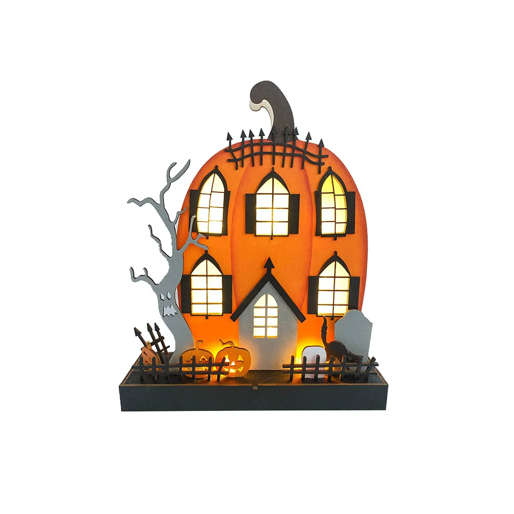 

1Pc Glowing House Shaped Adornment Tabletop Decor without Battery (Orange)