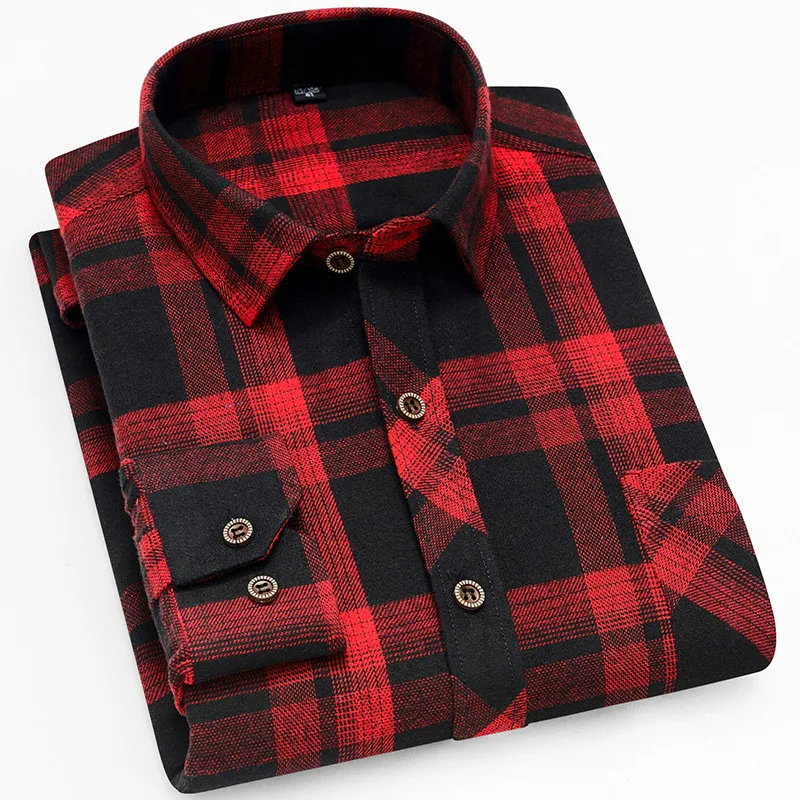 

Trendy Casual Men Shirt Spring Autumn Flannel Men Dress Shirts New Long Sleeve Slim Fit Chemise Homme Cotton Male Shirt