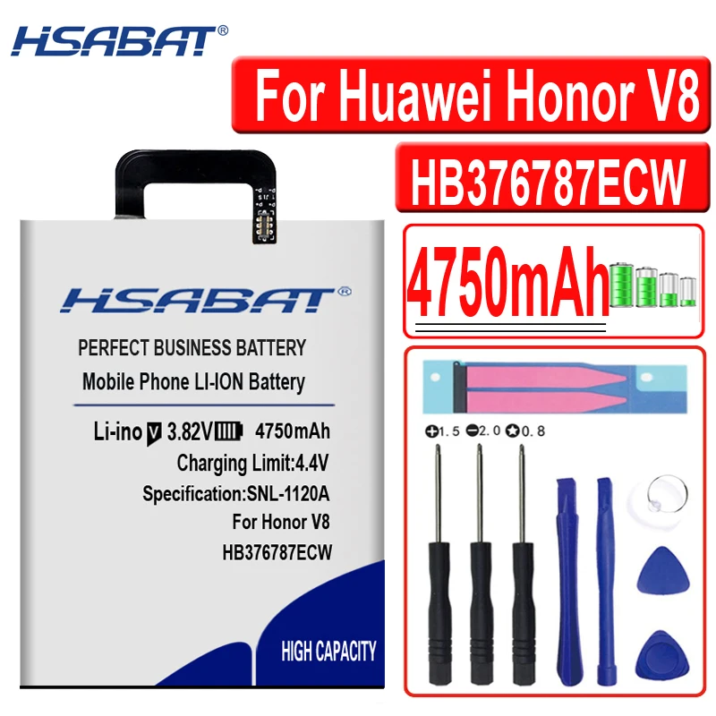 

HSABAT HB376787ECW 4750mAh Battery for Huawei Honor V8 Mobile Phone Batteries