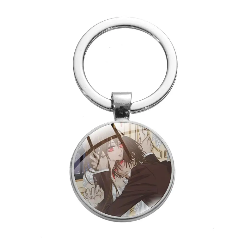 SONGDA Classic Anime Vampire Knight Keychain Clan Kaname Art Picture Glass Dome Key Ring Car Keychains Handbag Pendant for Girls | Украшения