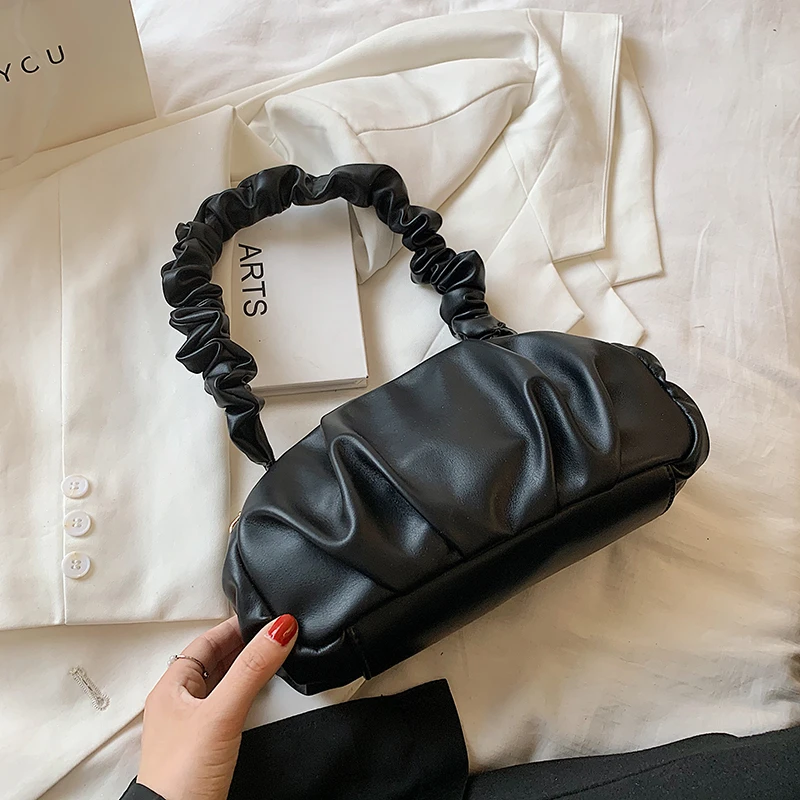 

2021 Designer Fold Cloud Bag Armpit Women's Shoulder Bag Brand Handbag PU Leather Crossbody Bag Female Luxury Dumpling Bag Purse