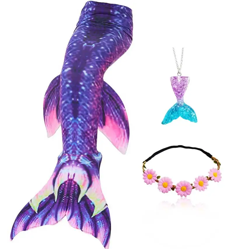 Детское платье принцессы с хвостом Русалочки можно добавить моноласт купальный