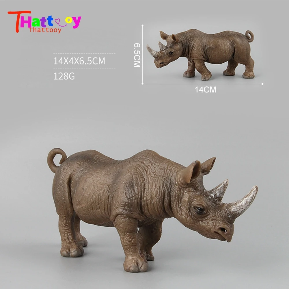 

Classic Toys Solid Safari Rhinoceros Forest Animal Model Toys 3 Piece Set For Children's Best Gifts