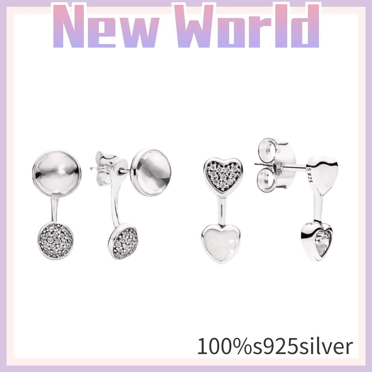 

Hot style 100% 925 Sterling Silver Perfect Original Pandora Earrings with Classic Character Silver DIY Earring Jewelry for women