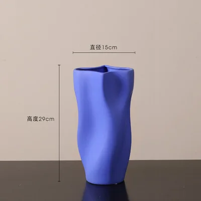 

Nordic Water Ripple Morandi Ceramic Vase Ornaments Flower Arrangement Living Room Dining Table Decoration Art flower Vases