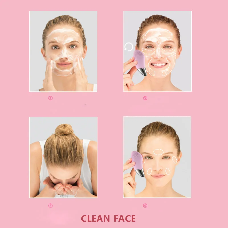 Электрический силиконовый скруббер для лица очищающая щетка Devicefor Глубокая