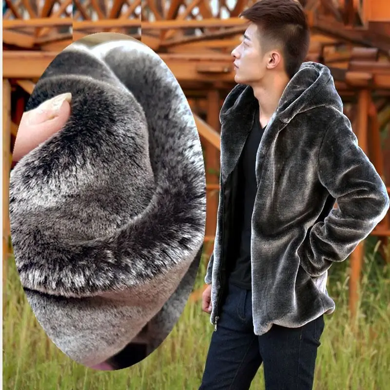 

Autumn Winter Men's Fur Imitation Mink Net Infrared Jacket Short Hooded Coat Immune Mink Fur Large Size Rex Rabbit Hair Overcoat