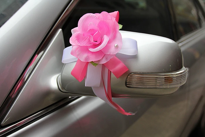 Белый розовый фиолетовый красный 1 шт Happy Wedding автомобиля ручки зеркала заднего