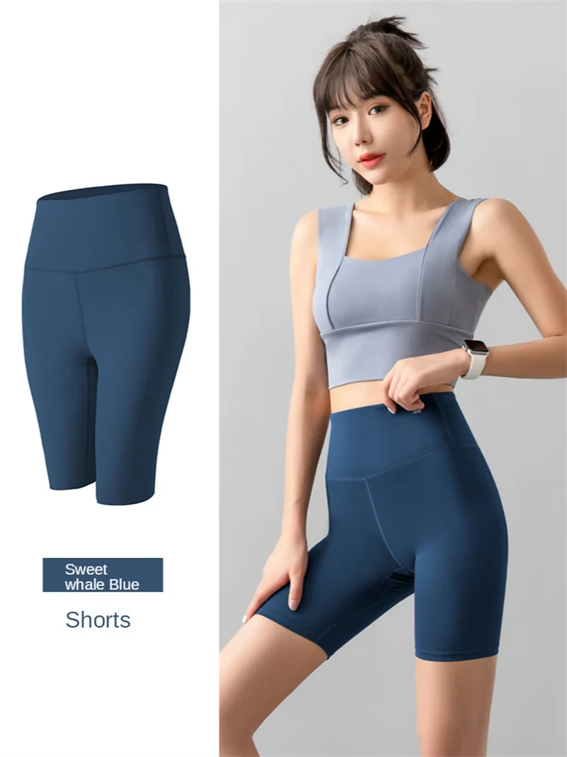 

Women Legging High Waist Tight Bottomed Fitness Pants Peach Hip Yoga Pants 5-Point Slim Fit Elastic Sports Tights Female Legging