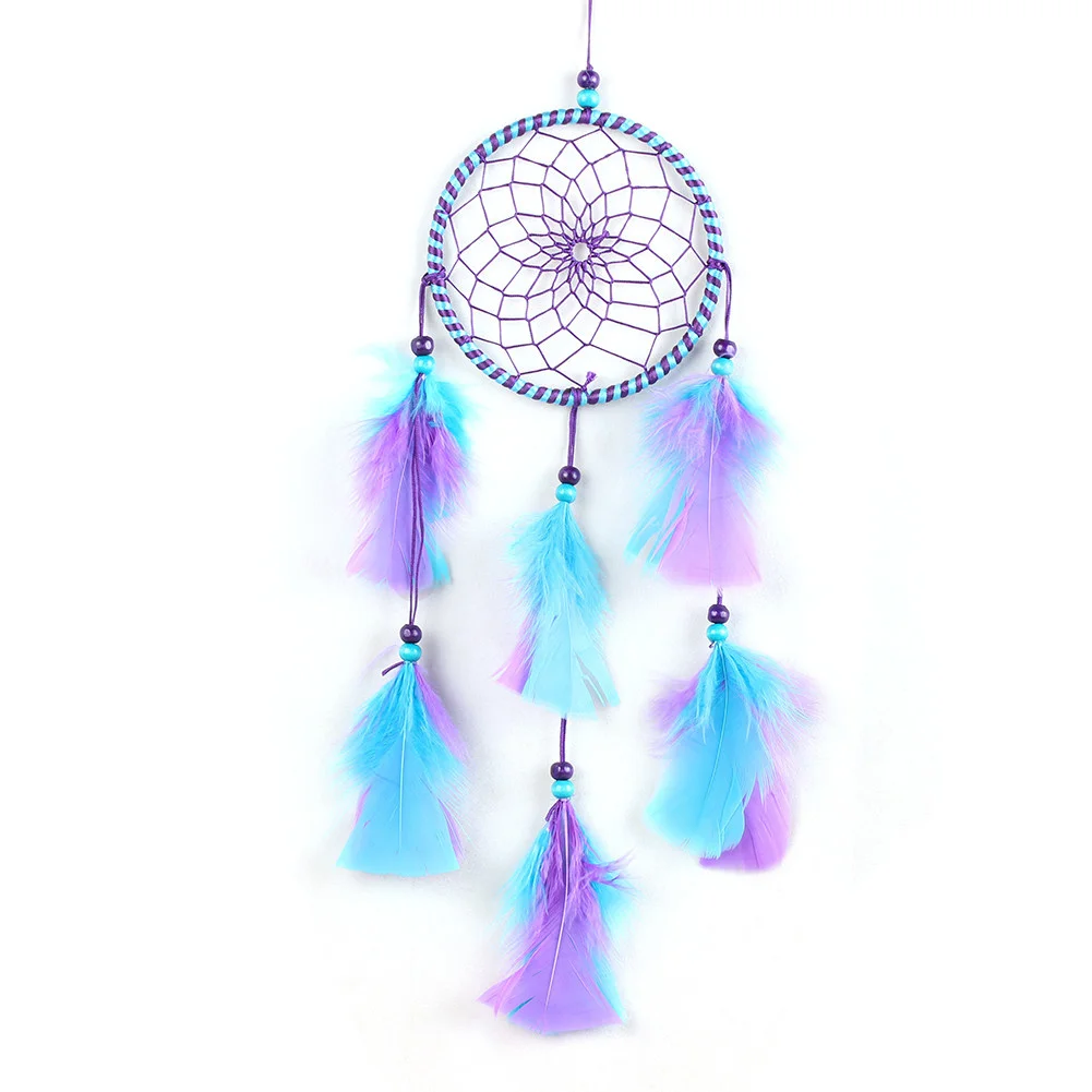 

Wind Chimes Handmade Indian Dream Catcher Net With Feathers Wall Hanging Dreamcatcher Craft Gift Home Decoration