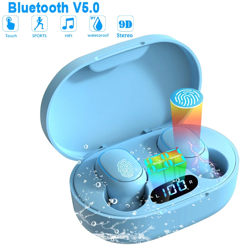 Беспроводные стереонаушники с микрофоном спортивные водонепроницаемые