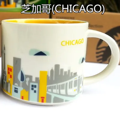 Global CollectionCeramic кружка с изображением города США чашка из твердого английского фарфора, Нью-Йорк, Los Angeles Pairs, Лондон, Англия, Япония, Орлеан Las Vega - Цвет: 10