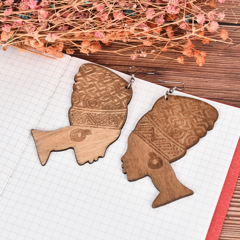 Винтажная Длинная Деревянная Серьга для женщин этнические модные ювелирные