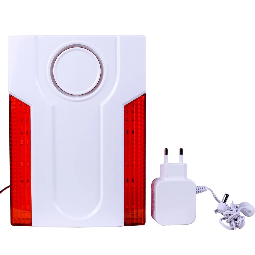 Focus-sirena de Flash estroboscópica externa inalámbrica para exteriores, bocina de sirena de luz LED intermitente con fuente de alimentación de 12V CC, 433Mhz, 868Mhz, MD-334R