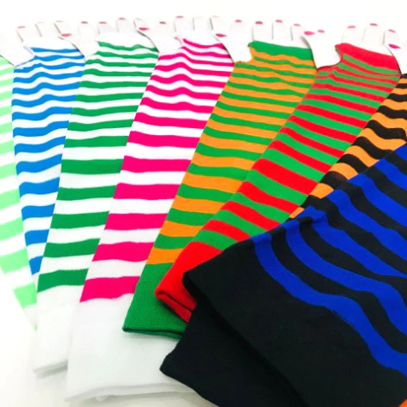 

Long Warm Gloves Striped Slim Hand Gloves/Hand Socks Unisex/Sarung Lengan Female Arm Sleeve Autumn Gloves 45*8CM