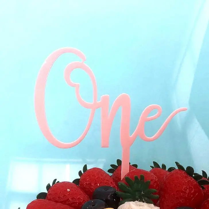 1 шт. каваи золотые акриловые бусины розовые буквы &quotодин&quot Торт Топперы детская