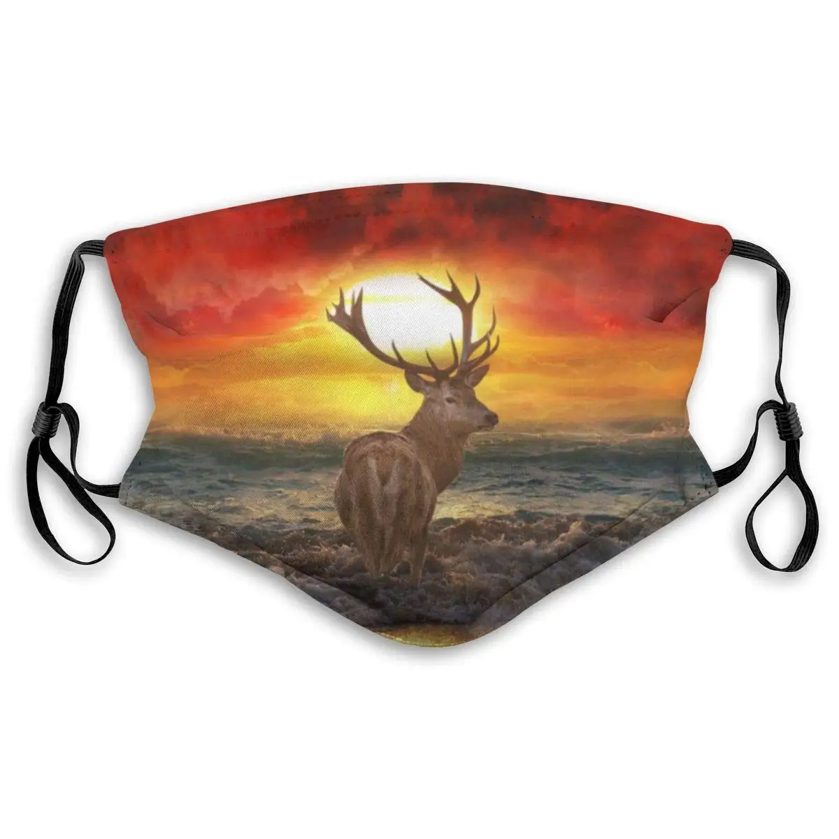 

Sea Elk Sunset Balaclava Windproof Men's Women's Face Mask Dustproof Mouth Cover with 2 FilterAdjustable Made In USA