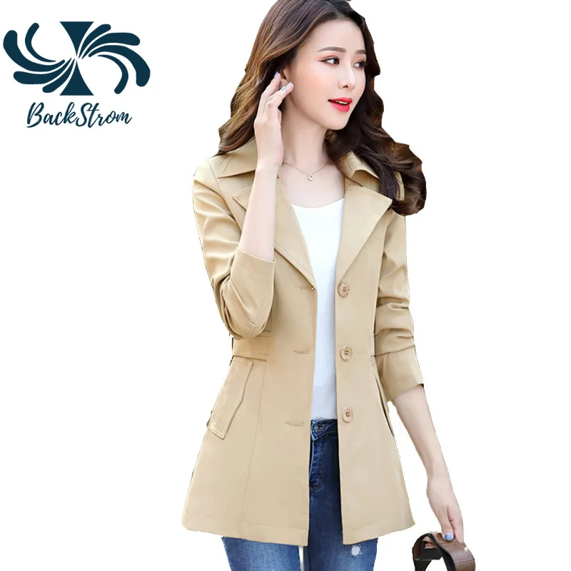 

Женский короткий однобортный Тренч backстроп, Офисная ветровка, корейская мода, приталенная осенняя куртка с карманами