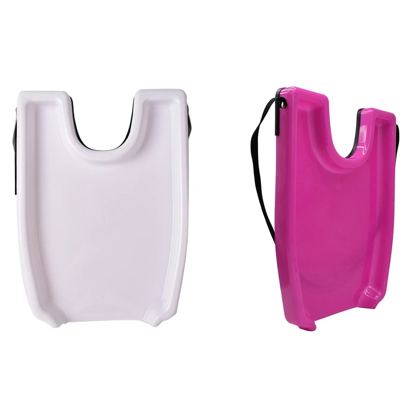 

2 Pcs Shampoo Basin Backwash Sinks Tray Safety Contoured Wash For Salon Treatment Hairdressing Tool, Pink & White