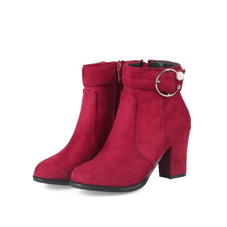 Модные Ботинки Martin в британском стиле на грубом каблуке с боковой молнией