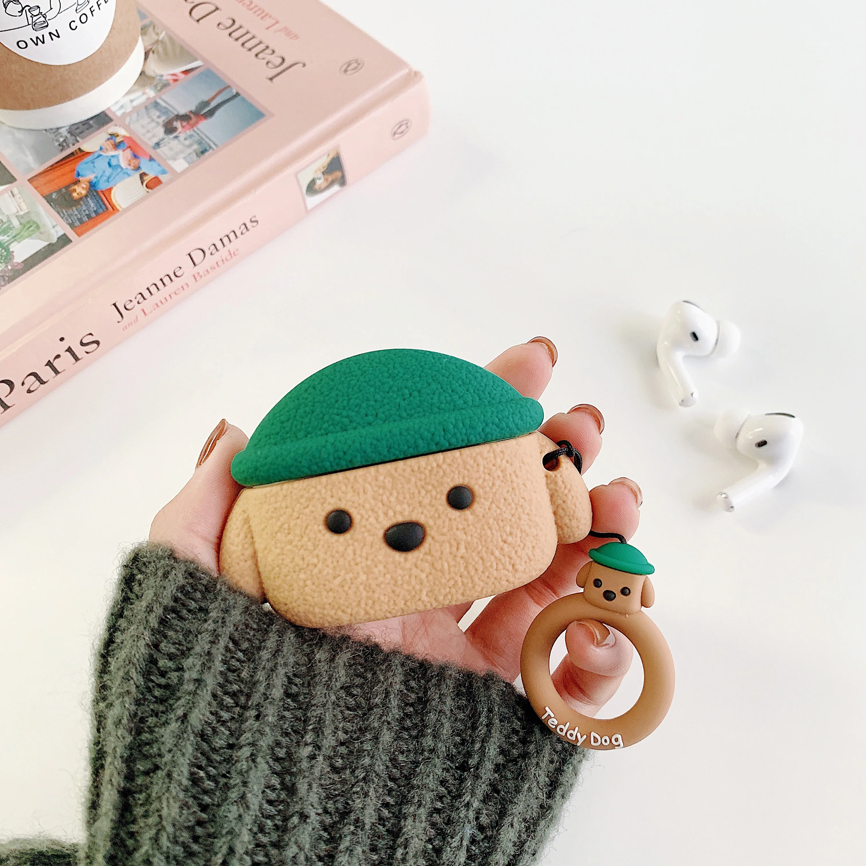 Мягкий беспроводной чехол для наушников Teddy dog Для Apple AirPods Pro силиконовый зарядки