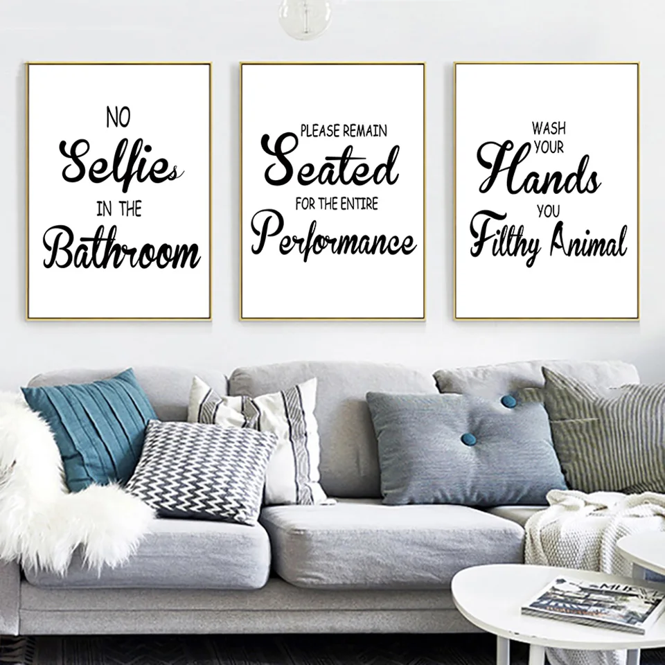 Креативные приколы для ванной комнаты настенные плакаты Скандинавское
